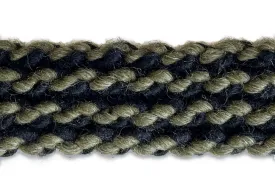 1 1/2" Sage & Coal Wool Braided Trim (Made in France)