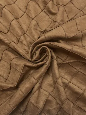 1 1/4 YD Poly/Nylon Faux Suede - Pintucked Brown