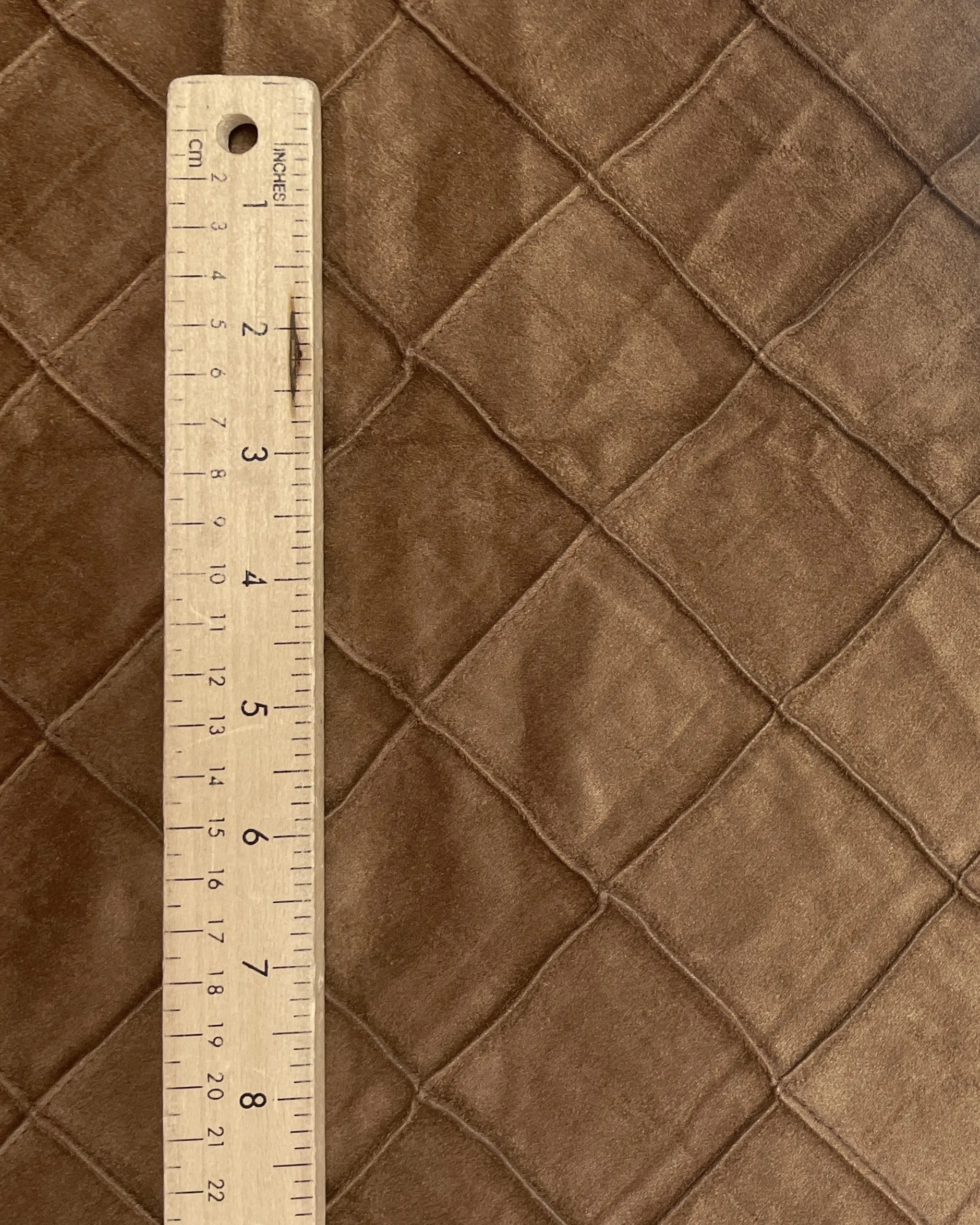 1 1/4 YD Poly/Nylon Faux Suede - Pintucked Brown