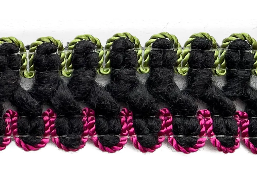 1 1/8" Loopy Pink 'N Pickle Scalloped Trim (Made in USA)