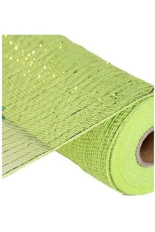 10" Poly Deco Mesh Ribbon: Metallic Apple and Lime Green