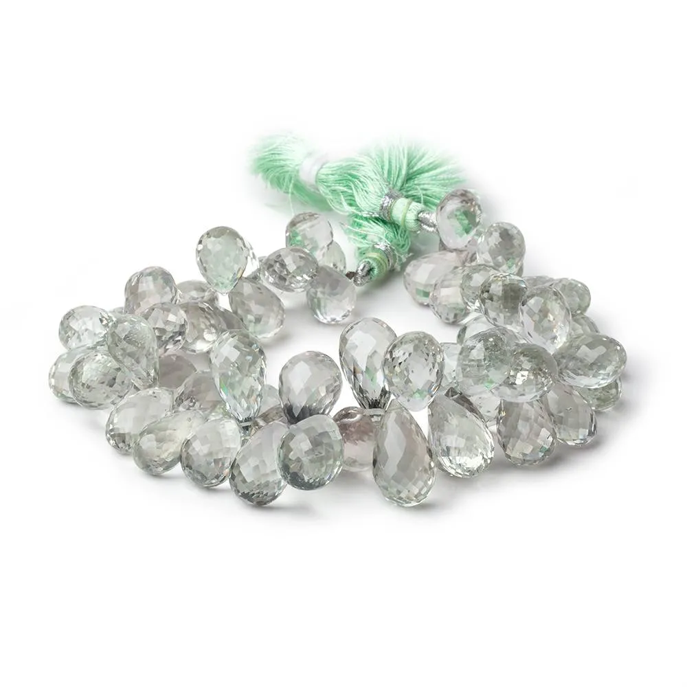 10x8-17x10mm Prasiolite Faceted Tear Drop Beads 8 inch 58 pieces AAA