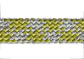 1/2" Geometric Metallic Silver & Lime Braided Trim (Made in France)