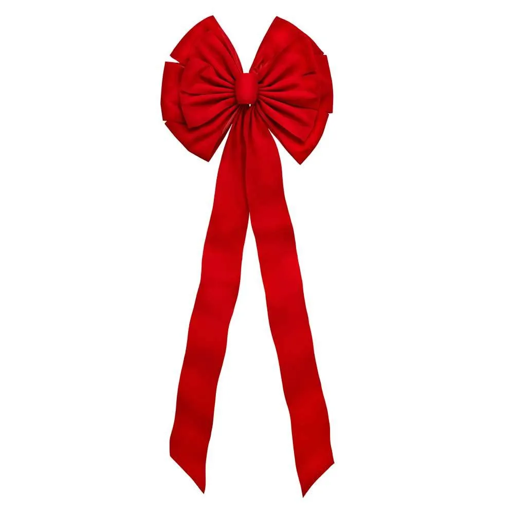 18" x 50" Deluxe Red Velvet 13-Loop Christmas Bow