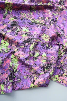 1YD 16IN REMNANT; Lavender Geodes Premium Athletic Nylon/Spandex