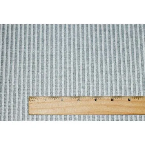 2 5/8 YD PC - Gray/White Indoor/Outdoor Stripe Woven Decorating Fabric