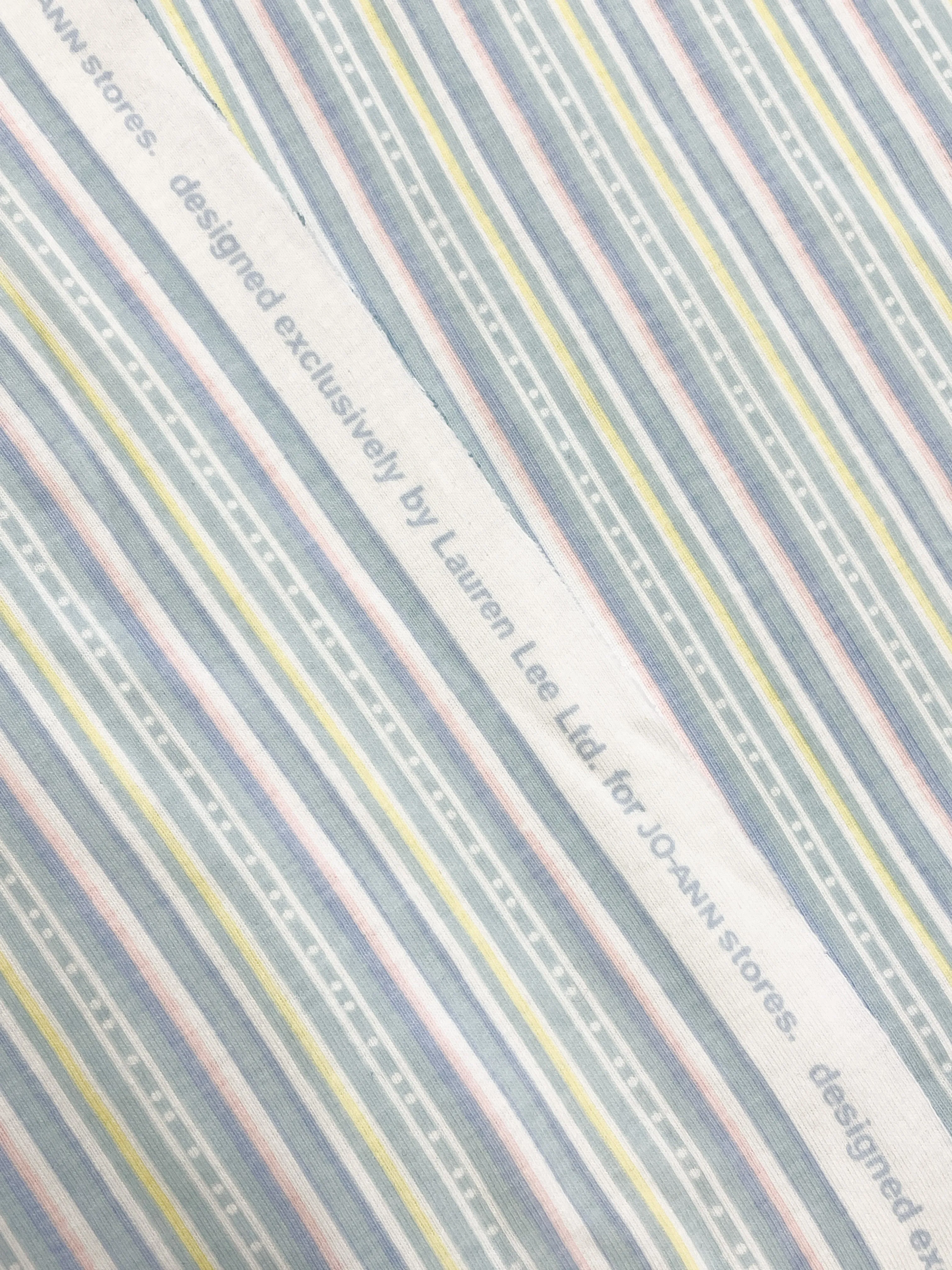 2 7/8 YD Poly/Cotton Knit - Blue, Pink, Yellow, and White