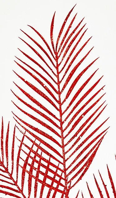24" Glitter Palm Leaf Stem Set of 12