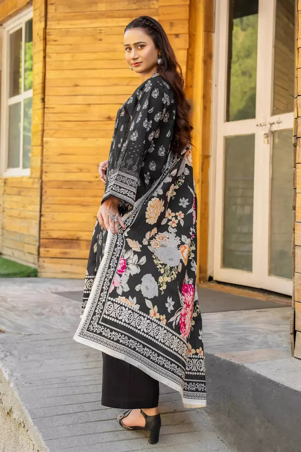3PC Printed Unstitched Lawn Suit KLA-2798