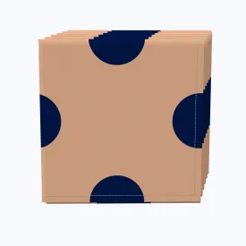 3" Dot, Navy & Tan Napkins
