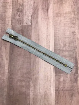 #5 Bronze on Gray 7" Zipper