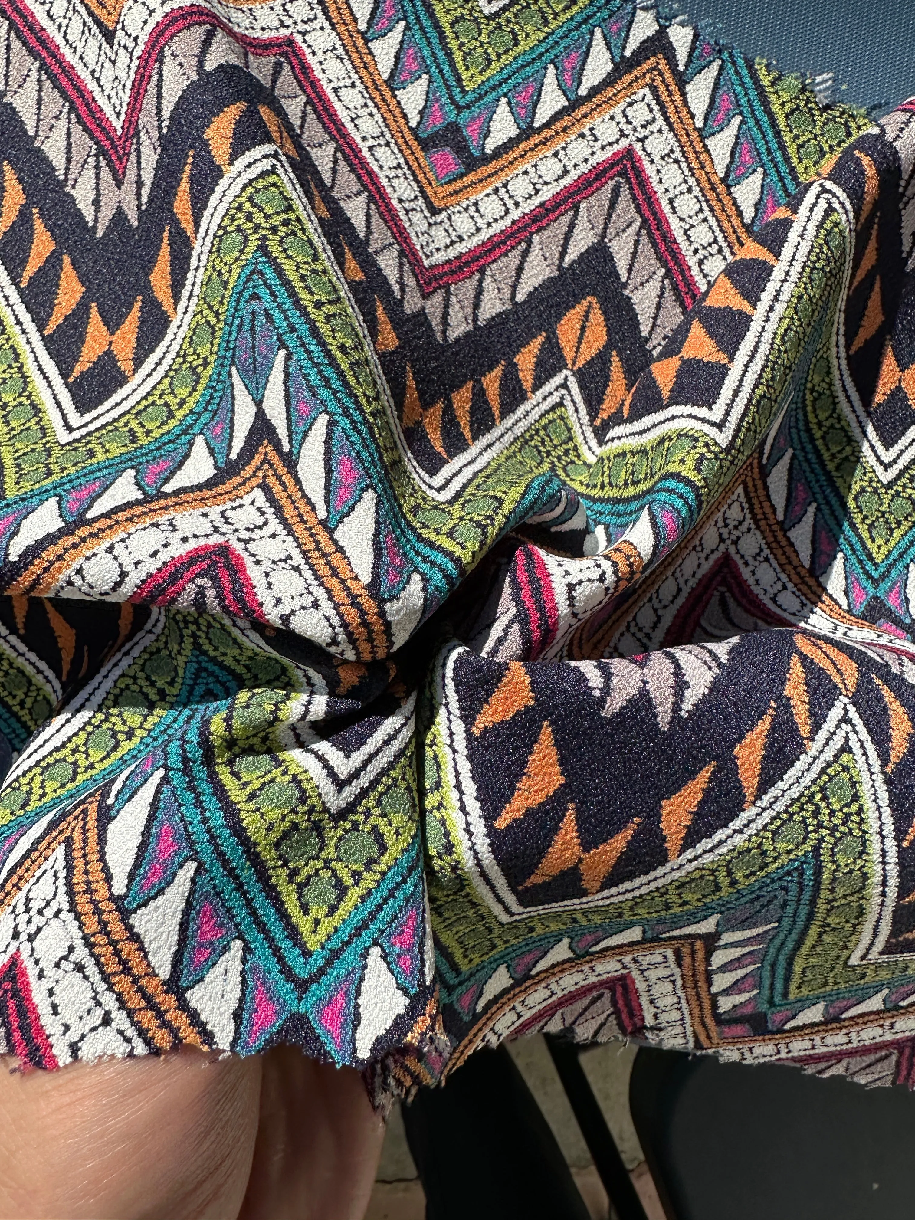60" Rainbow Colorful Abstract Designed Woven Fabric By the Yard