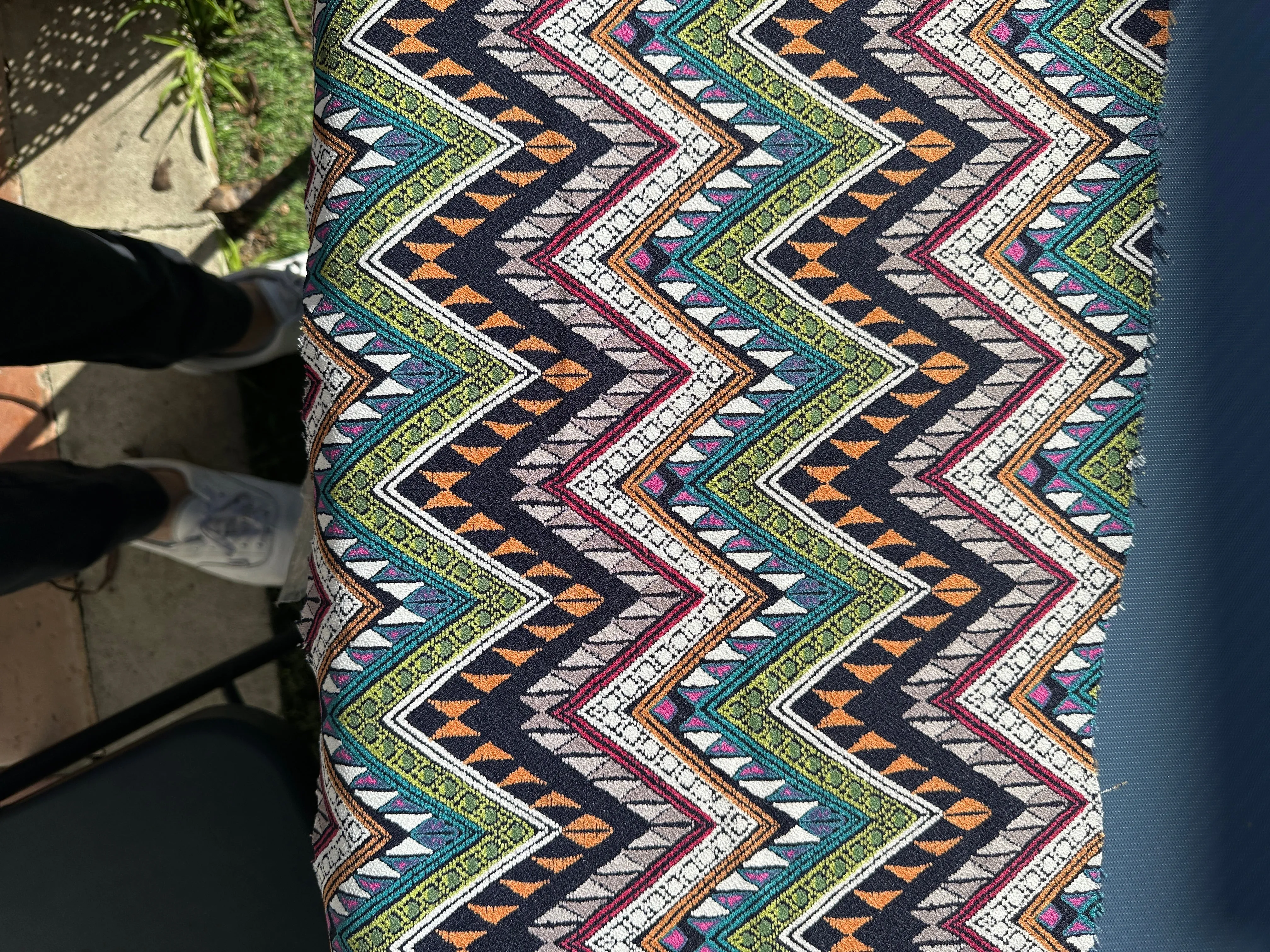 60" Rainbow Colorful Abstract Designed Woven Fabric By the Yard