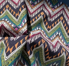 60" Rainbow Colorful Abstract Designed Woven Fabric By the Yard