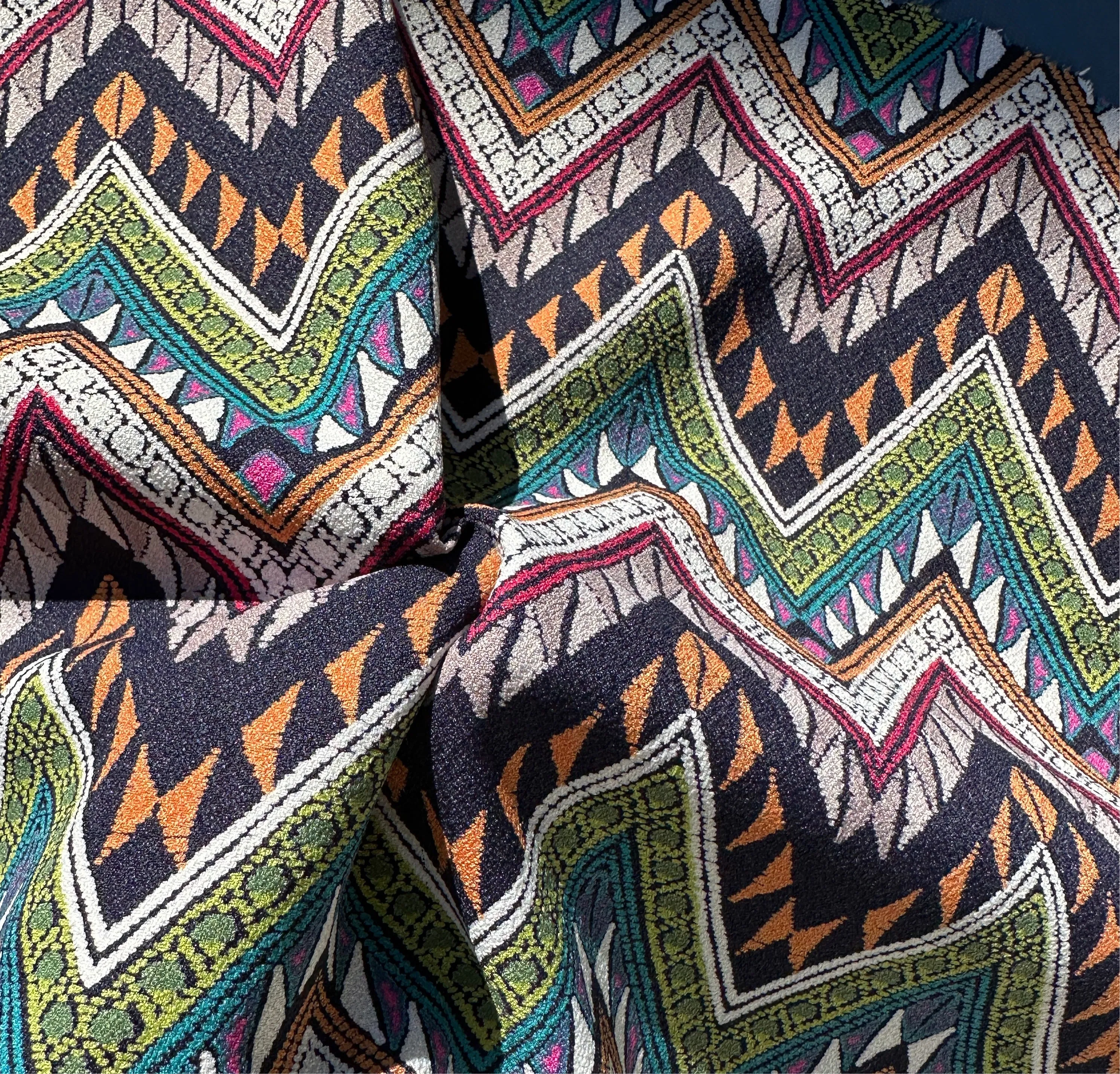 60" Rainbow Colorful Abstract Designed Woven Fabric By the Yard