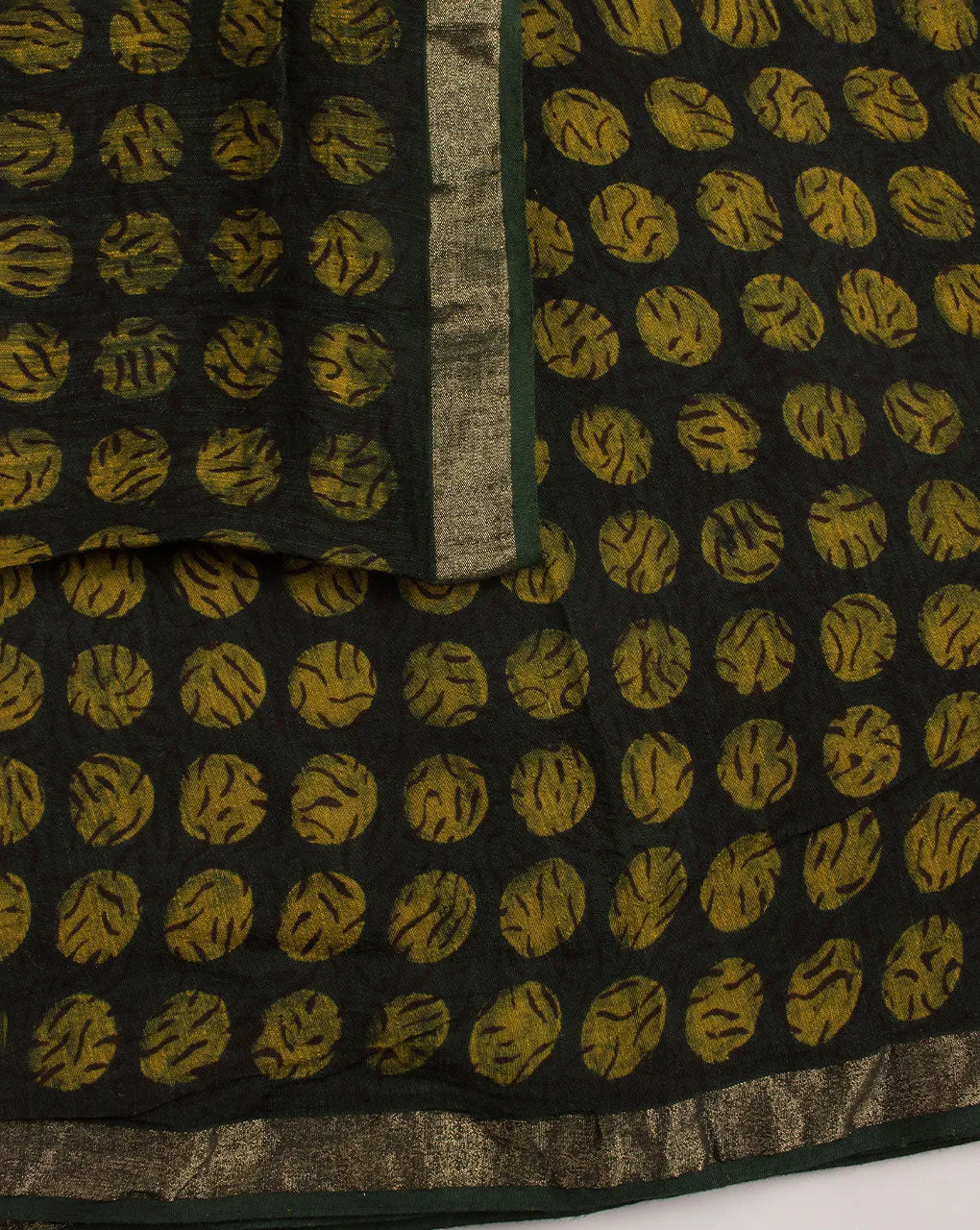 Akola Hand Block Mercerized Slub Chanderi Fabric