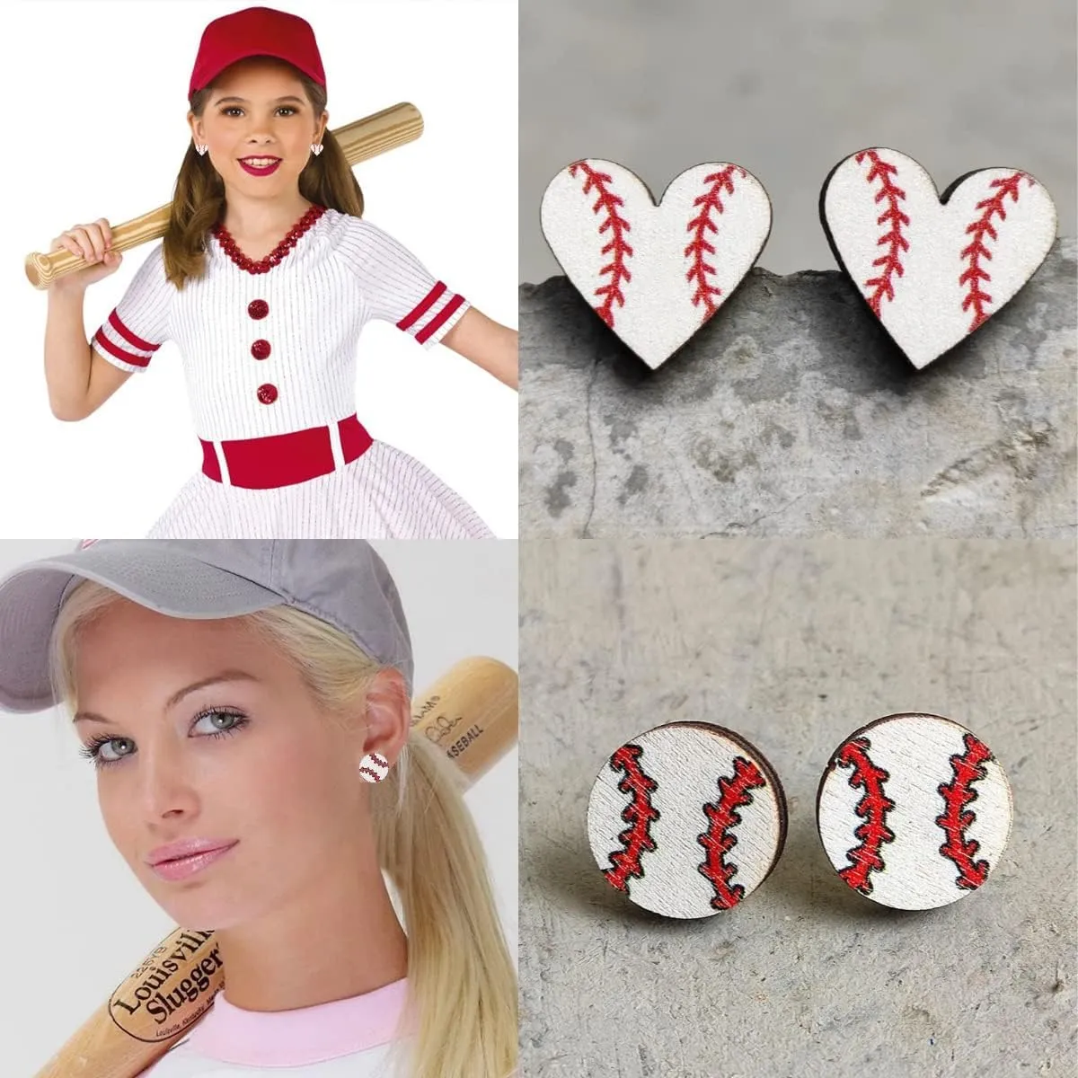 American Flag Wood Stud Earrings for Women - Handmade USA Patriotic Earrings for Independence Day, Memorial Day & More