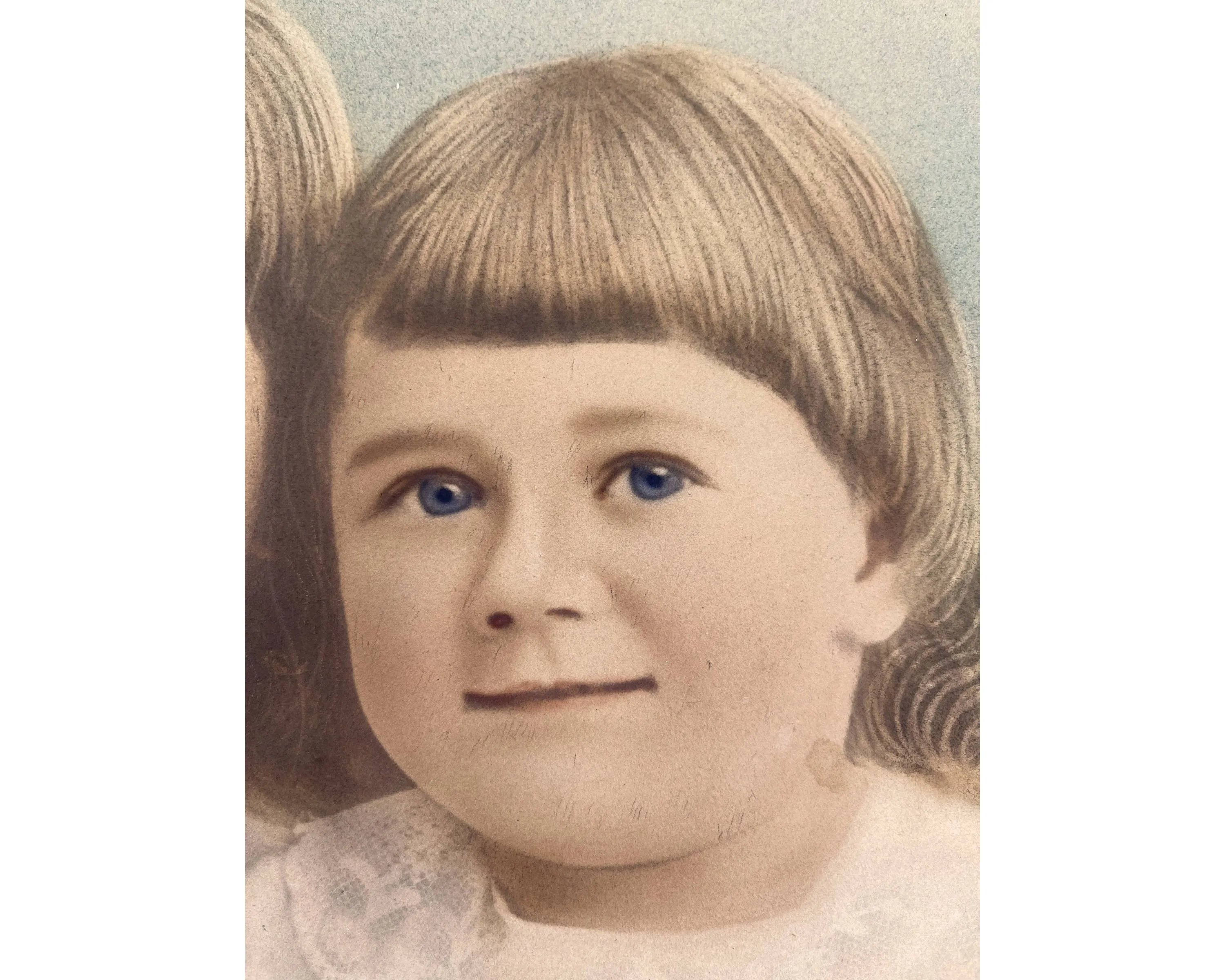 Antique Victorian Hand Tinted Photo of Children in Frame 13.75 x 15.5