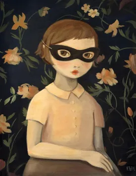 Archival Print | Masked Evaline With Floral Wallpaper by Emily Winfield Martin