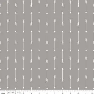 Arrows Grey Cotton Lycra Knit Fabric by Riley Blake