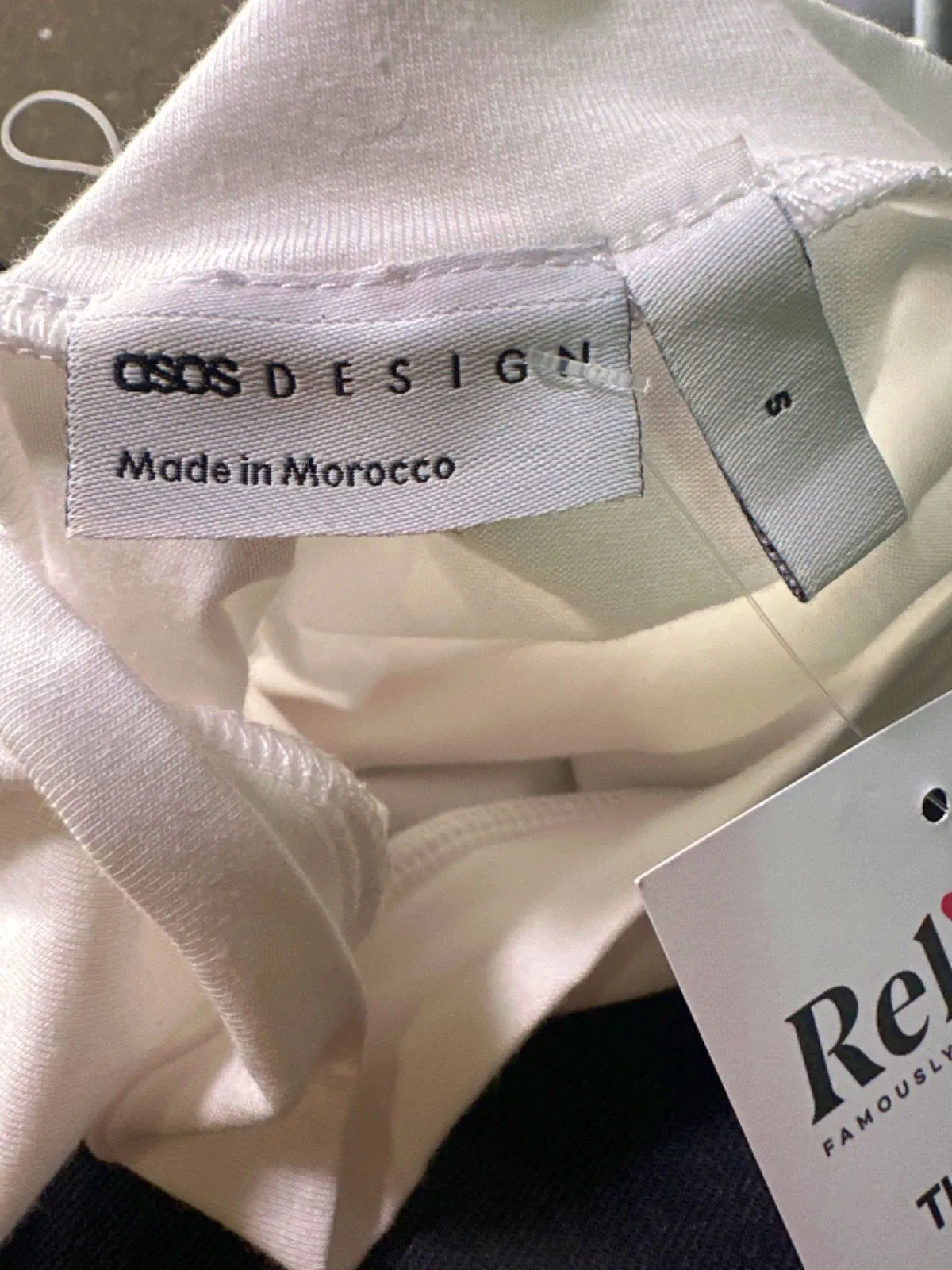 ASOS White Ruched T-Shirt UK S
