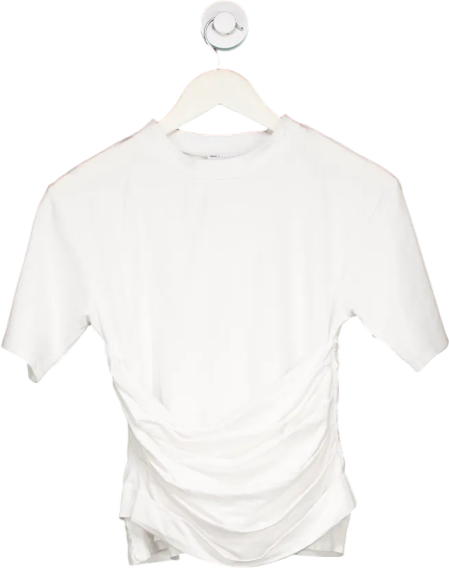 ASOS White Ruched T-Shirt UK S