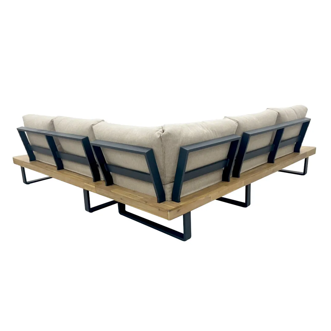 Bali Wood Platform Corner Sofa Set
