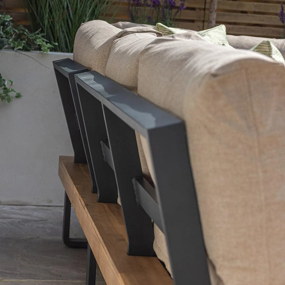 Bali Wood Platform Corner Sofa Set