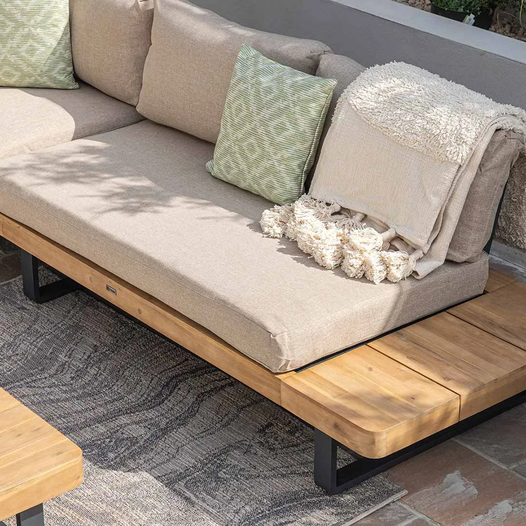 Bali Wood Platform Corner Sofa Set