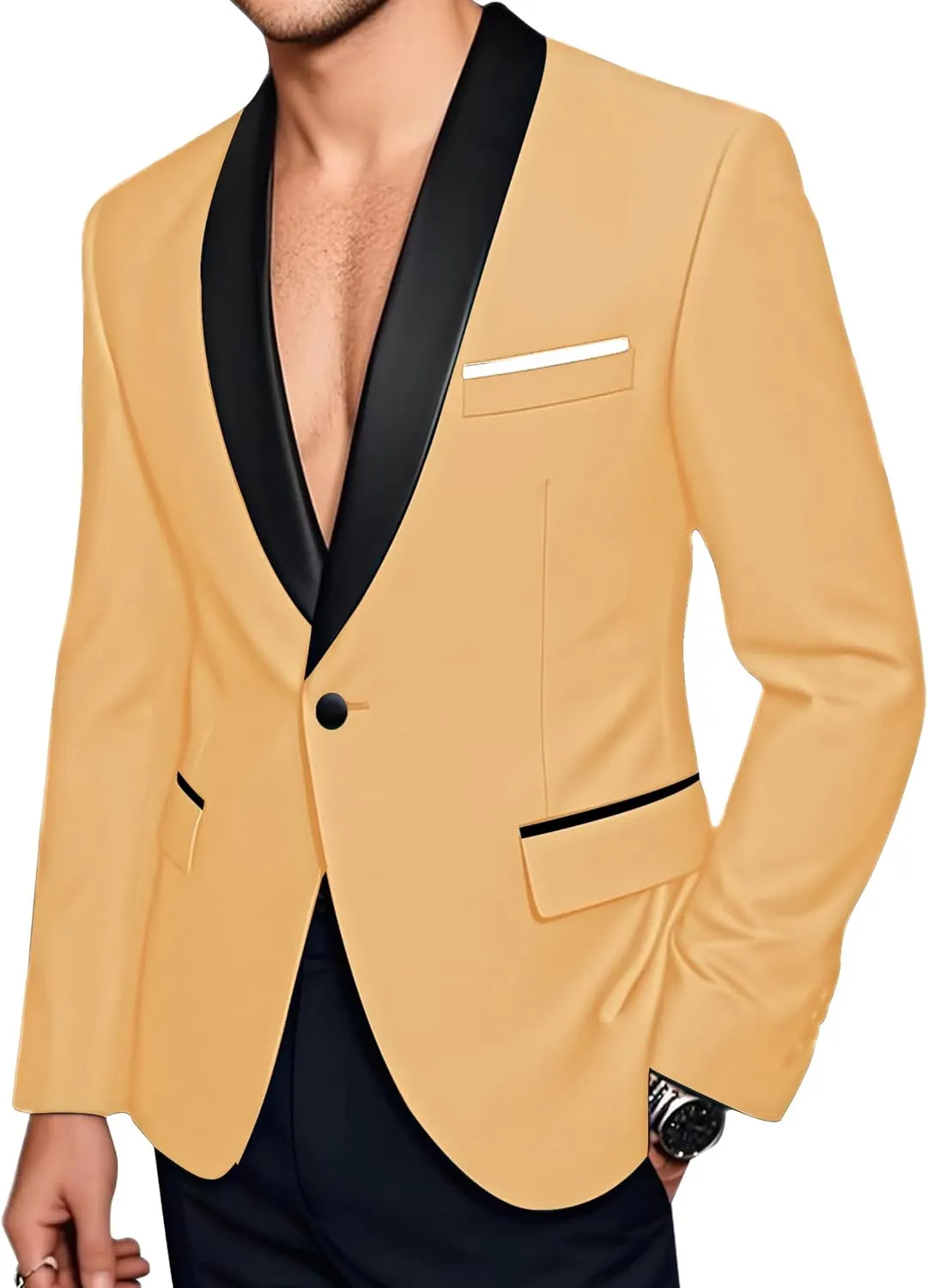 Barry.Wang Blazer for Men Paisley Sport Coat Lightweight Suit Jacket Regular Tuxedo Flower Mardi Gras Carnival Gift