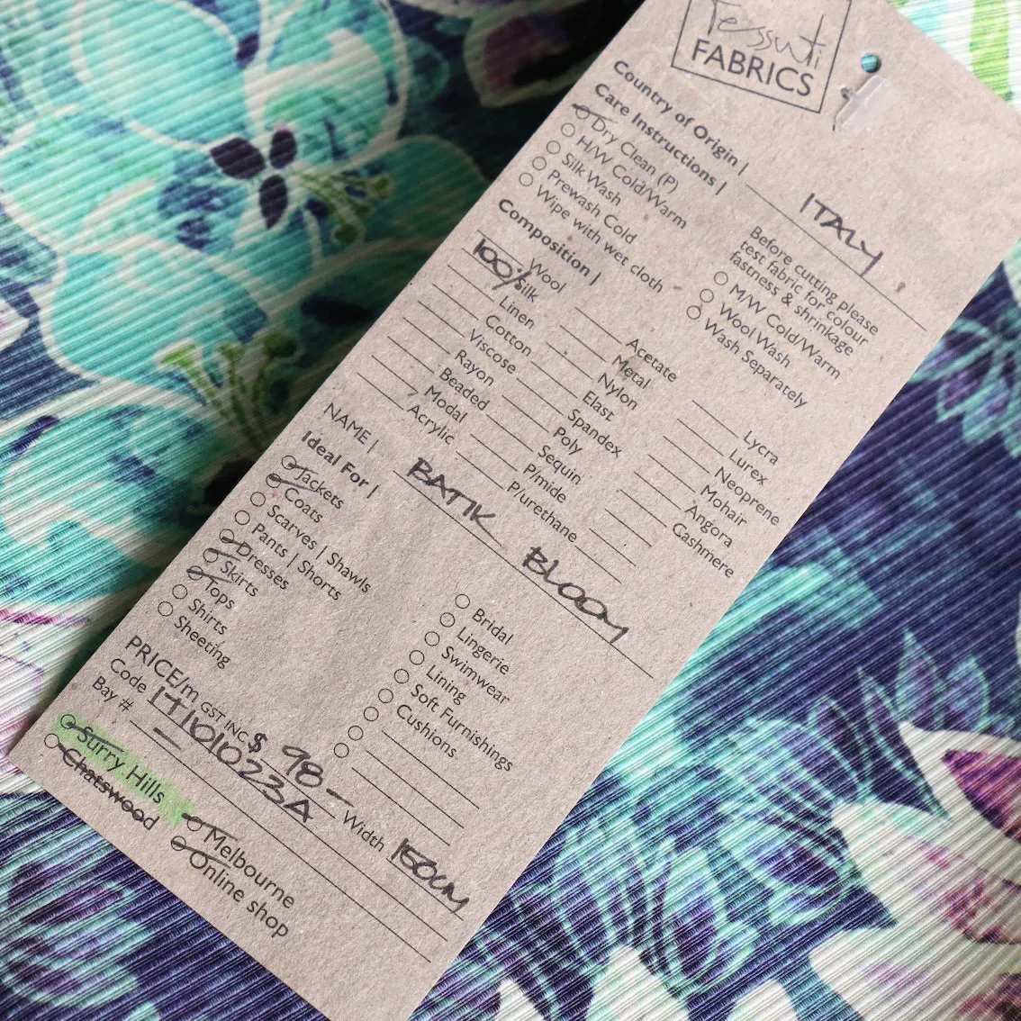 Batik Bloom Silk Ottoman