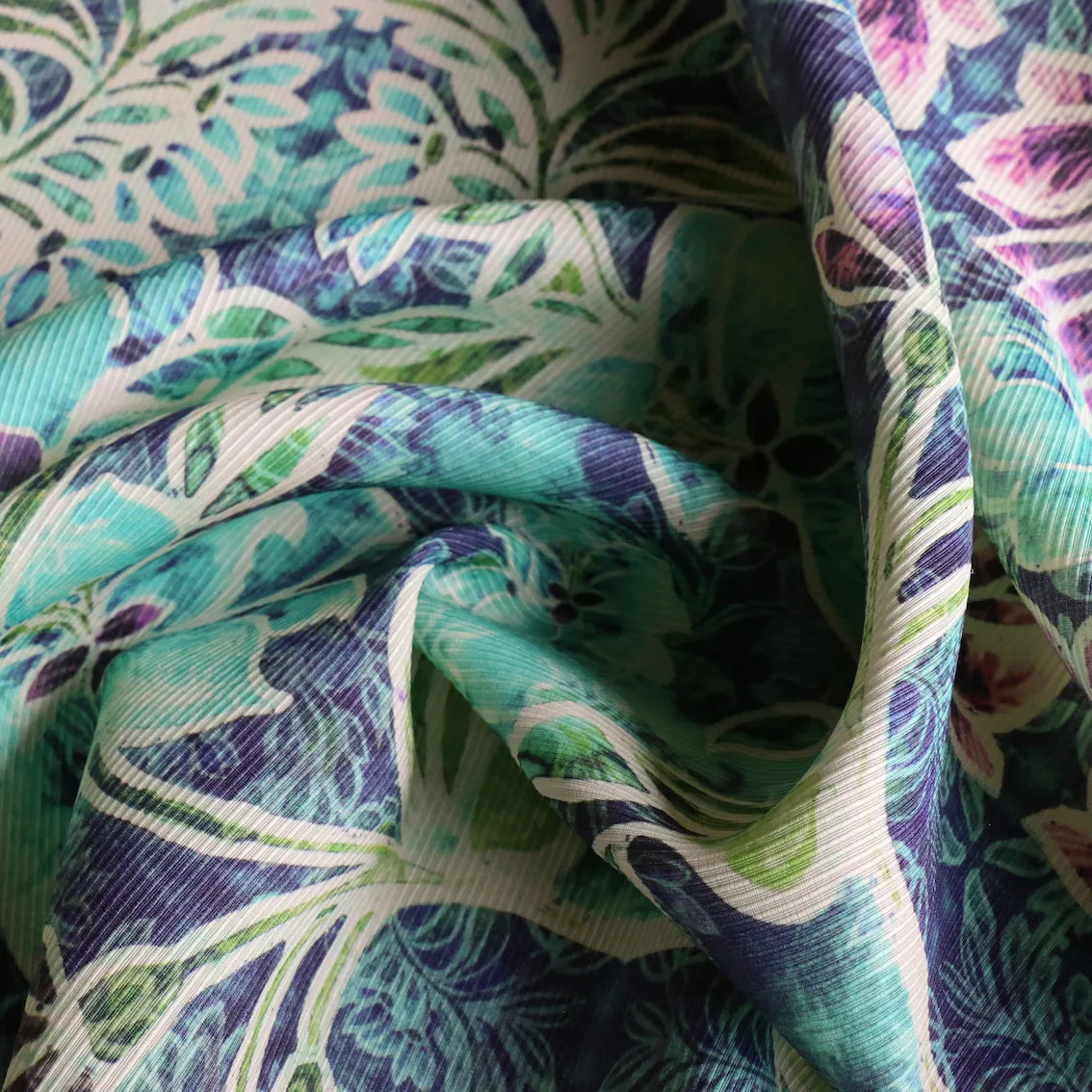 Batik Bloom Silk Ottoman