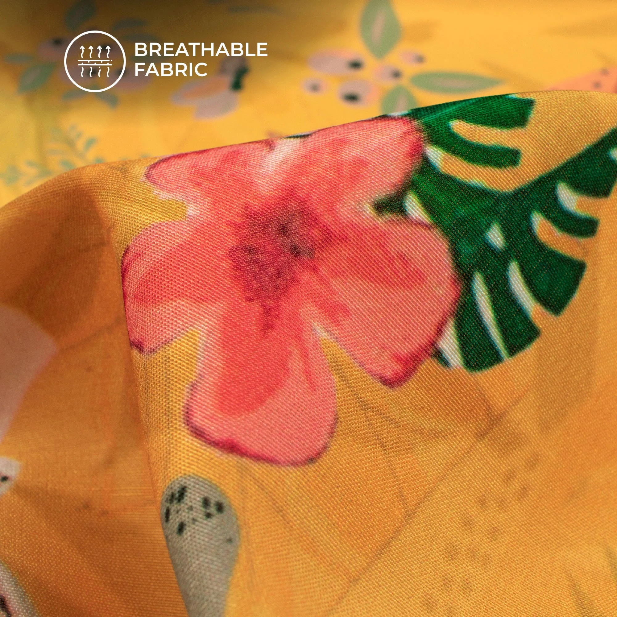 Bestselling Abstract Floral Digital Print Muslin Fabric