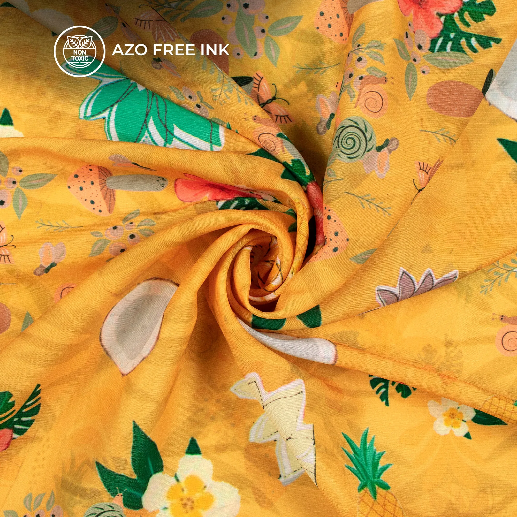 Bestselling Abstract Floral Digital Print Muslin Fabric