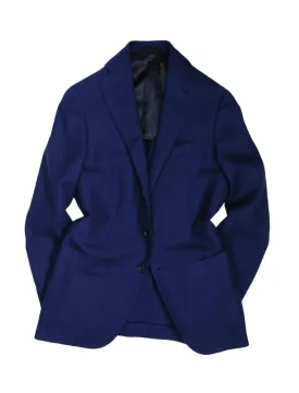 Blue Hopsack Wool Sports Jacket 46
