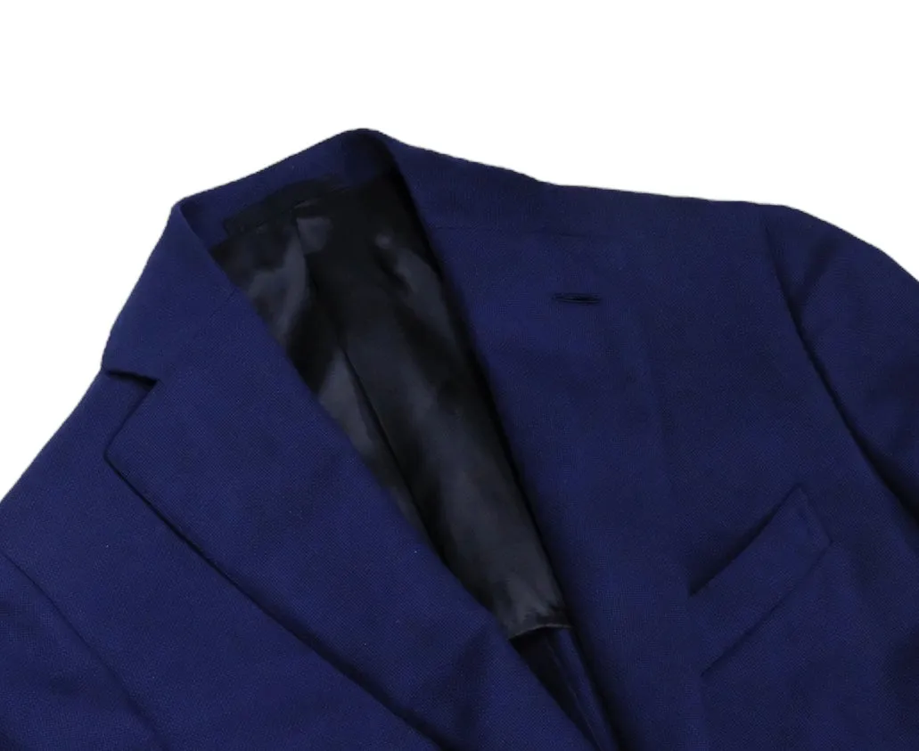 Blue Hopsack Wool Sports Jacket 46