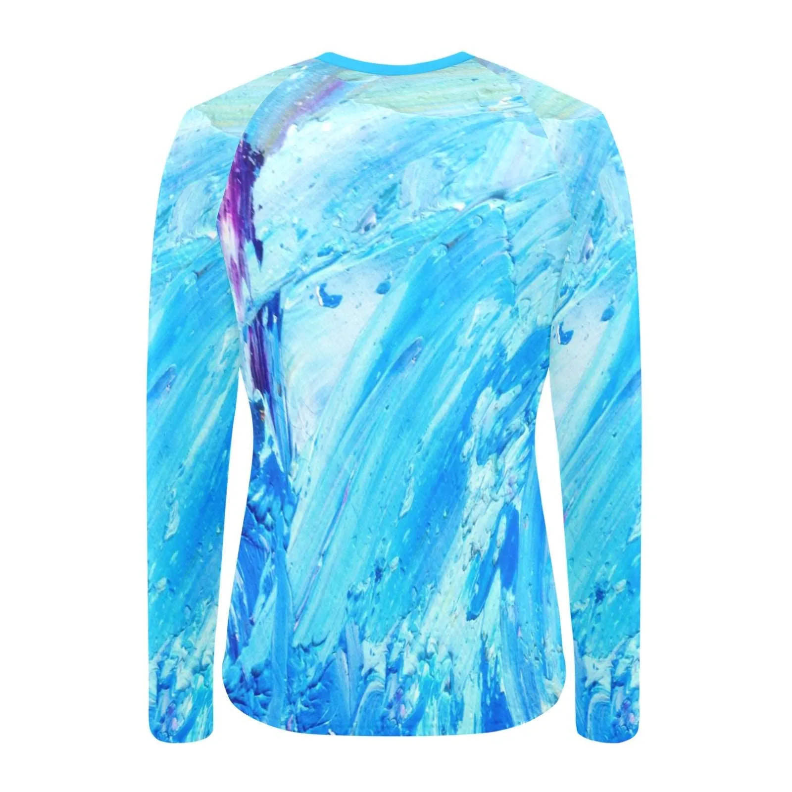 Blue Swirl Women's Long Sleeve Swim Shirt