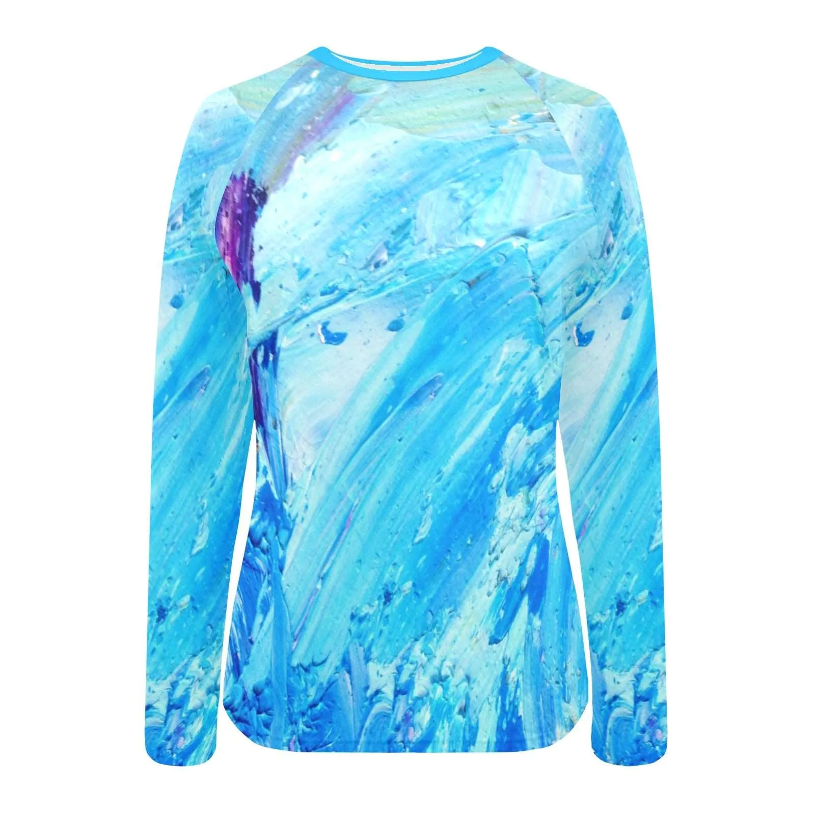 Blue Swirl Women's Long Sleeve Swim Shirt