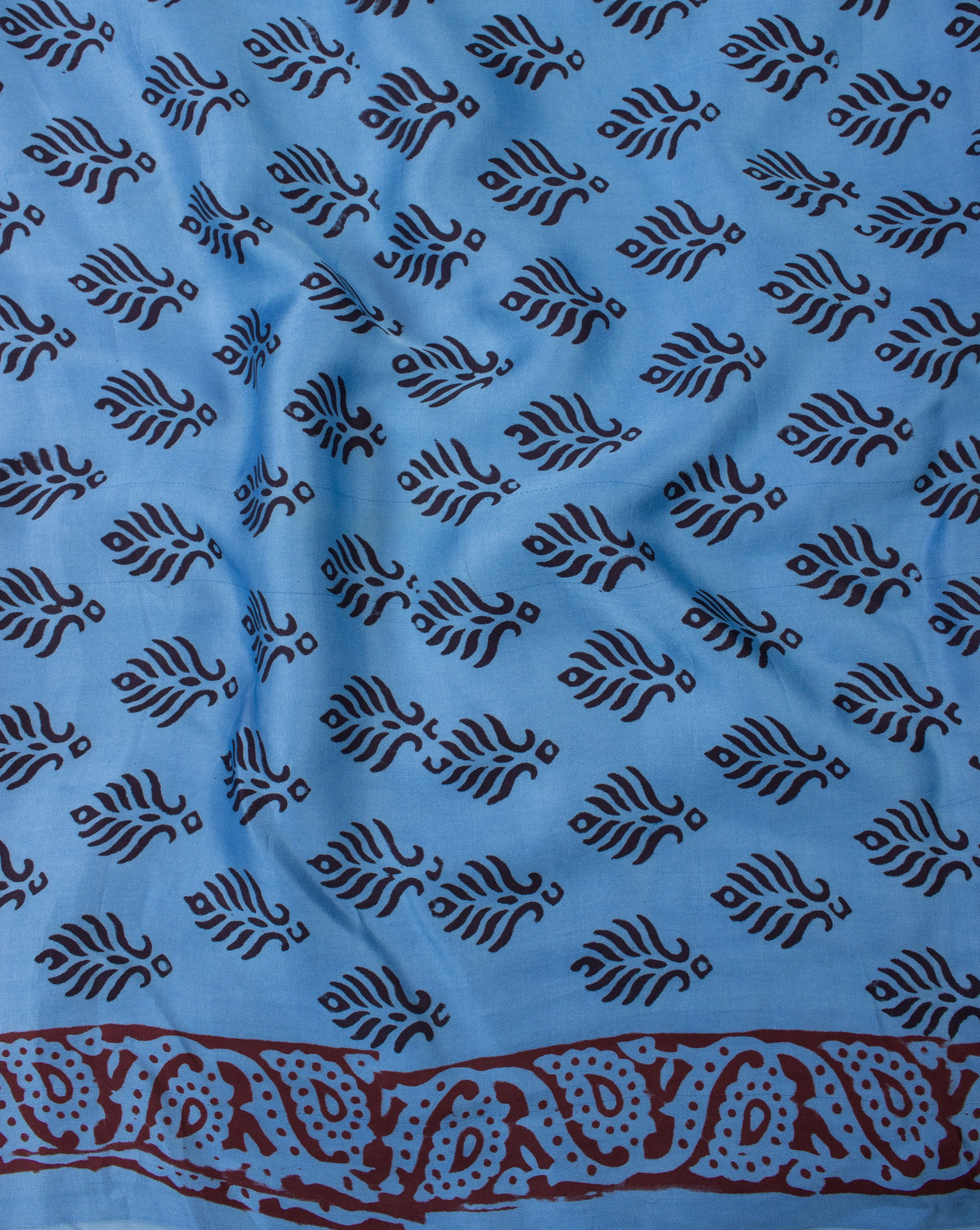 Booti Pattern Hand Block Bagh Print Modal Satin Fabric