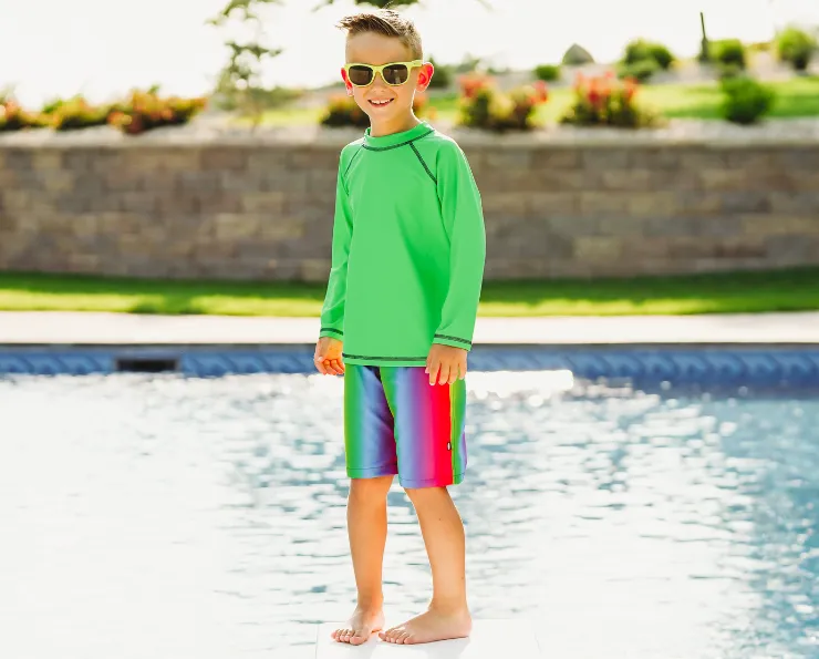 Boys UPF 50  Long Sleeve Rashguard | Yellow