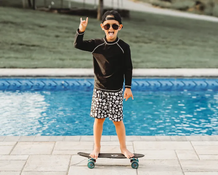 Boys UPF 50  Long Sleeve Rashguard | Yellow