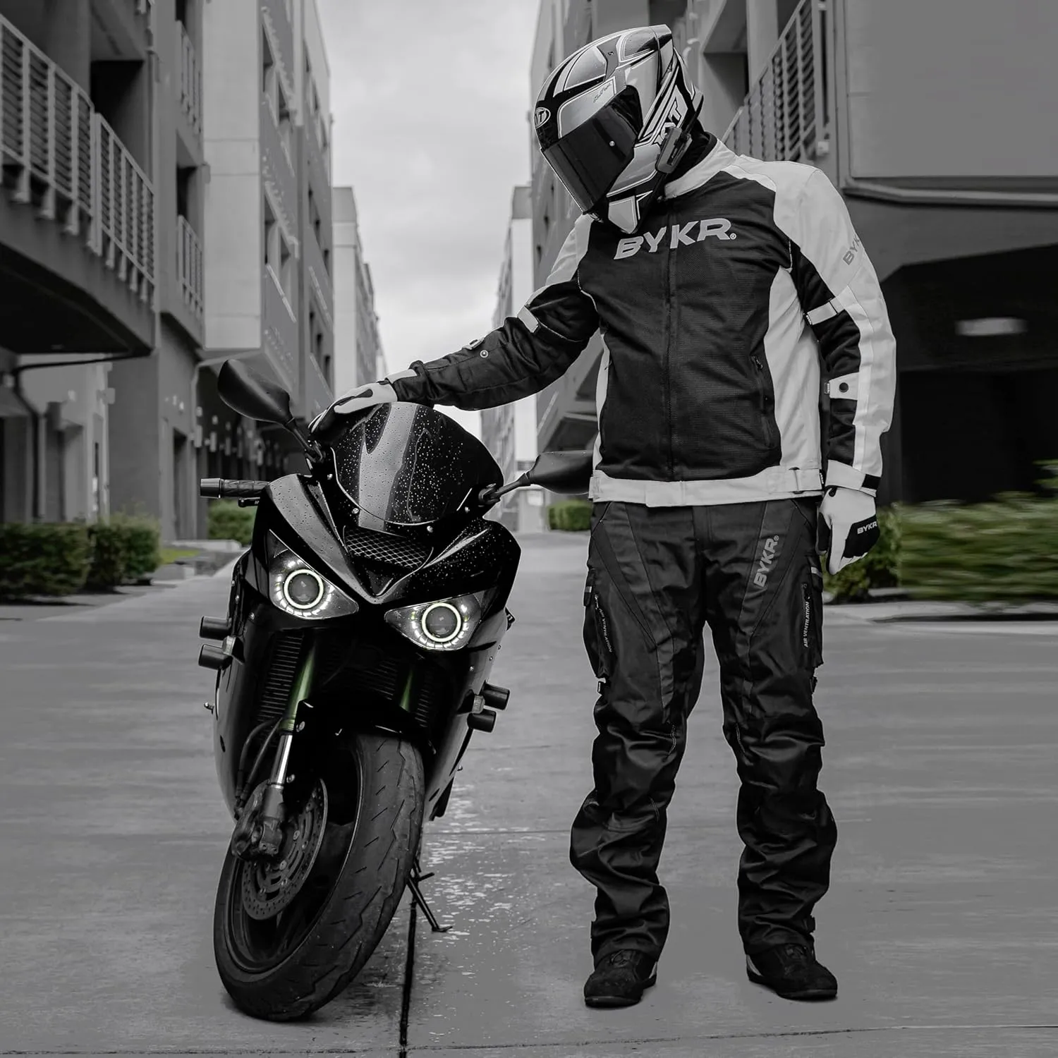 BYKR Mesh Motorcycle Jacket For Men Dual Sports Adventure Breathable Riding Protective Motorbike Jackets Enduro CE Armored