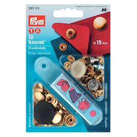 Cap Snap Fasteners, Anorak, 15mm, Brass Rustproof