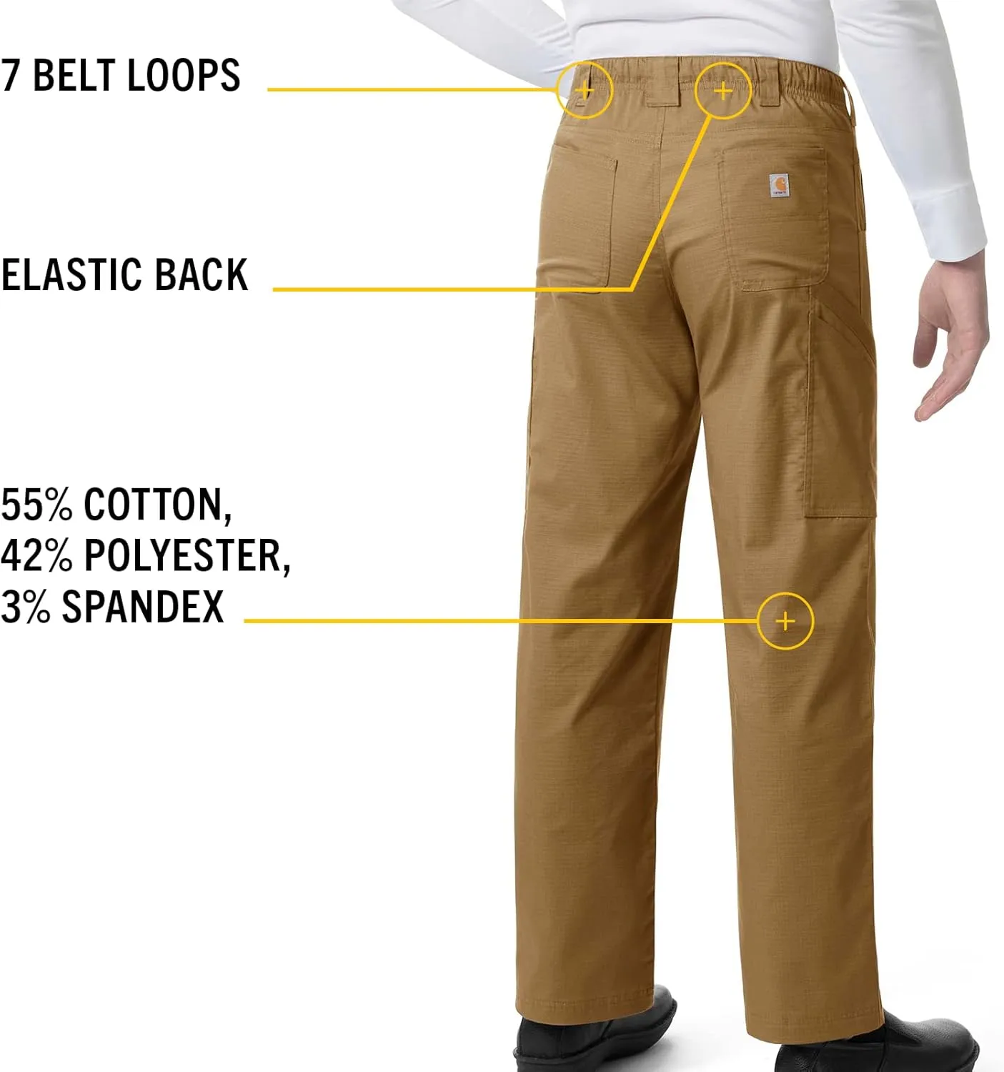 Carhartt Scrubs C55106 Men's Force Modern Fit Twill Straight Leg Pant