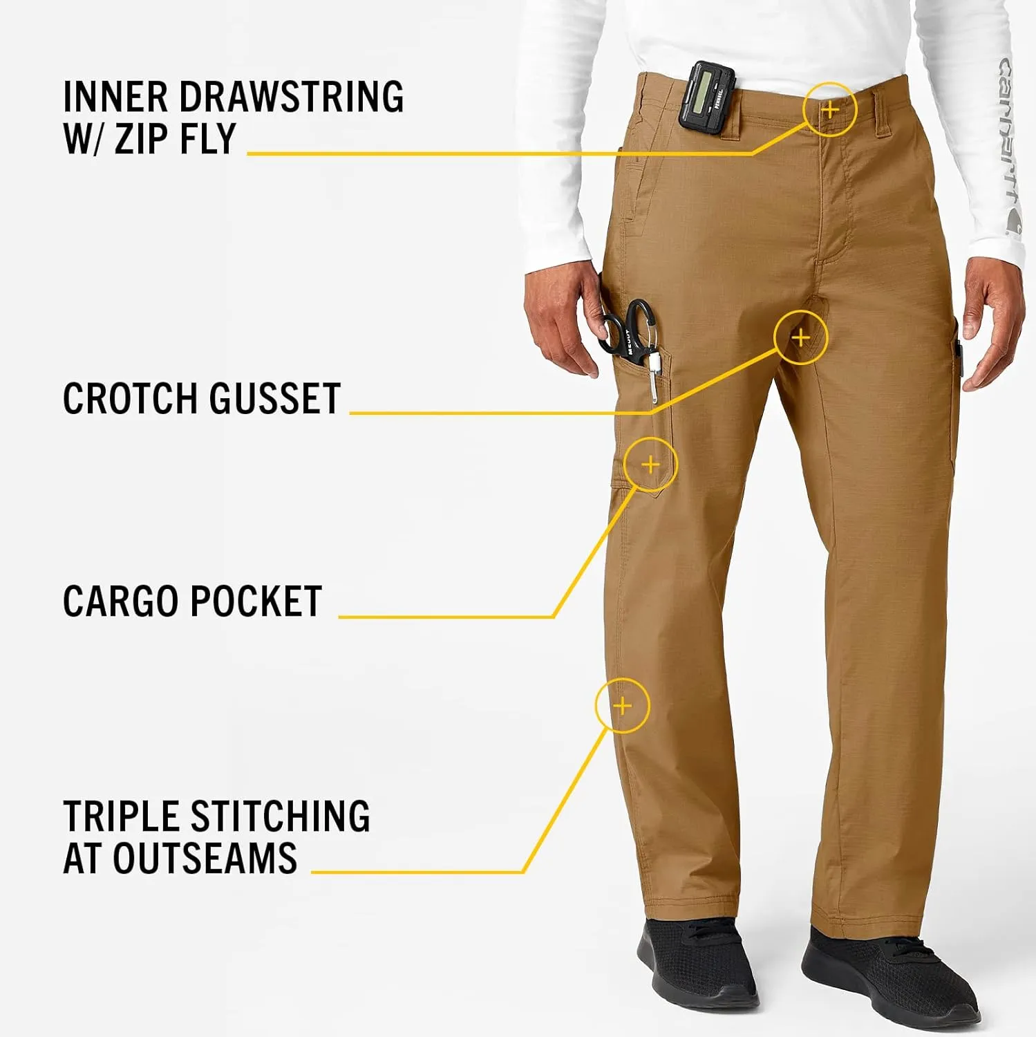 Carhartt Scrubs C55106 Men's Force Modern Fit Twill Straight Leg Pant