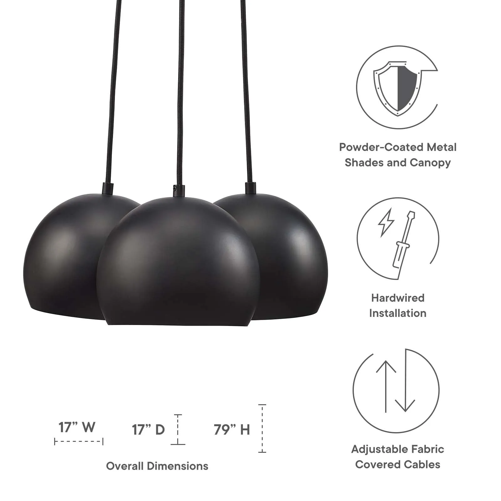 Chalice 3-Light Metal Pendant by Modway