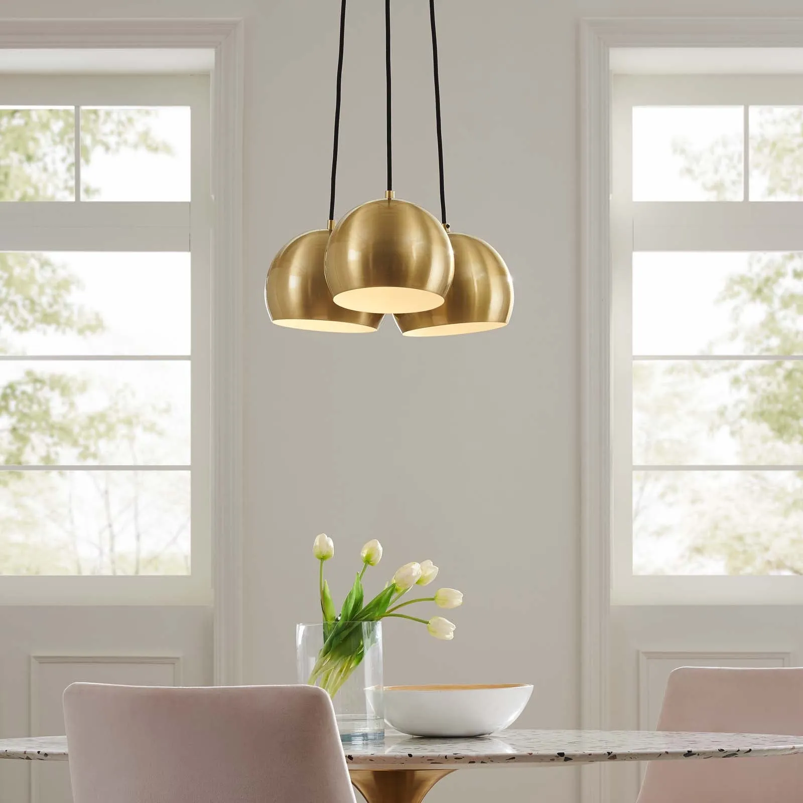 Chalice 3-Light Metal Pendant by Modway