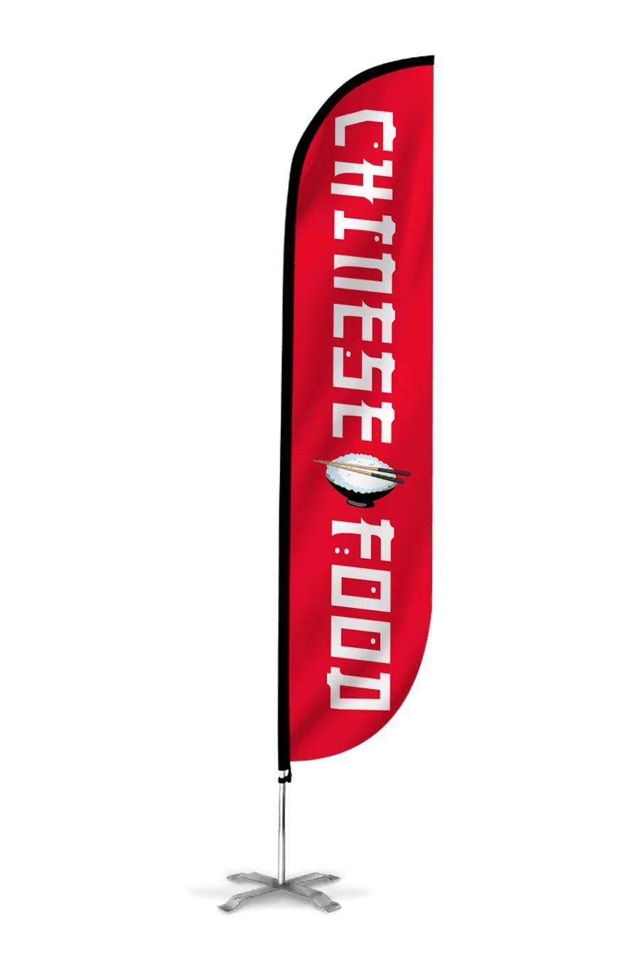 Chinese Food Feather Flag Red