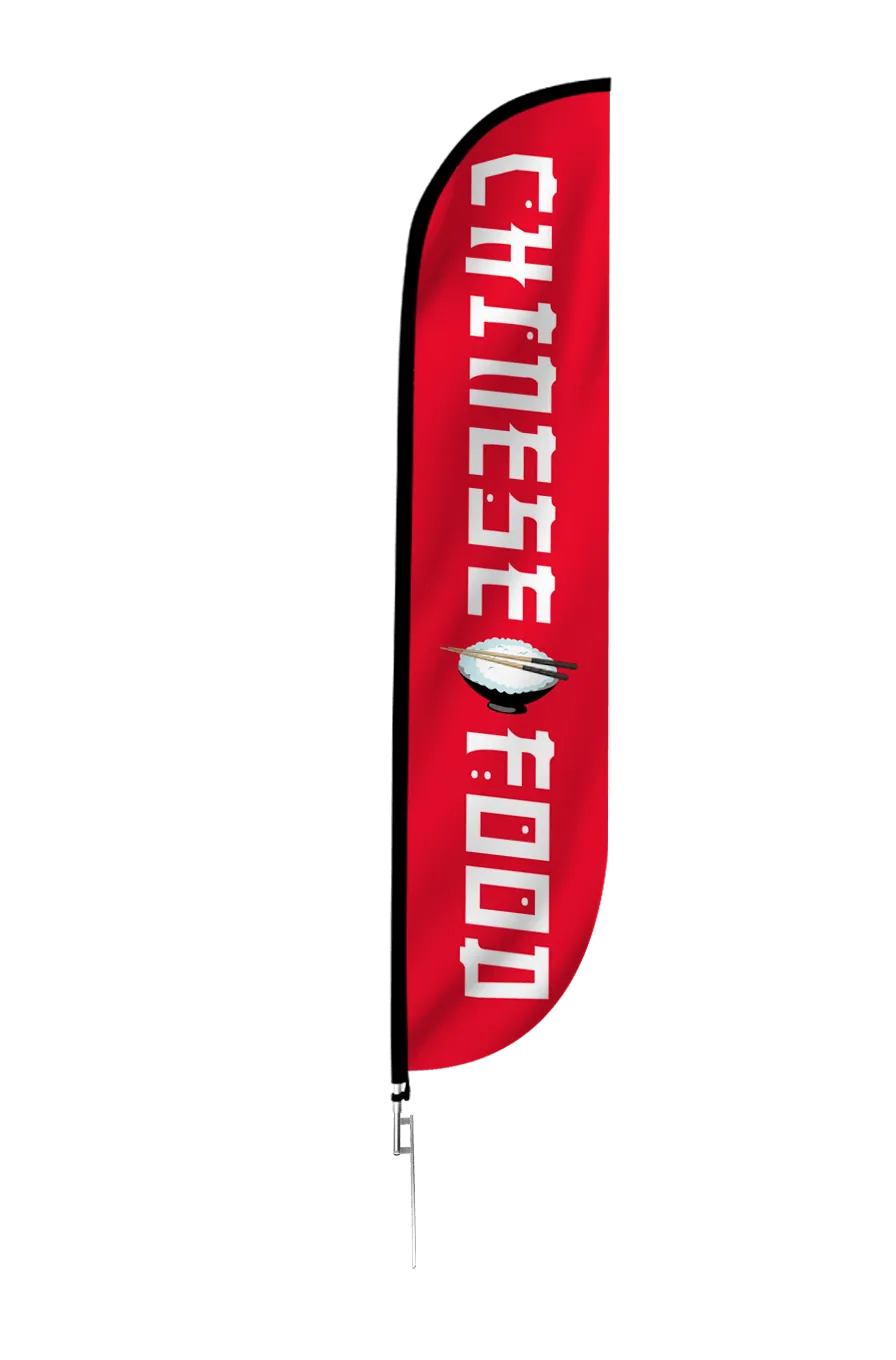 Chinese Food Feather Flag Red
