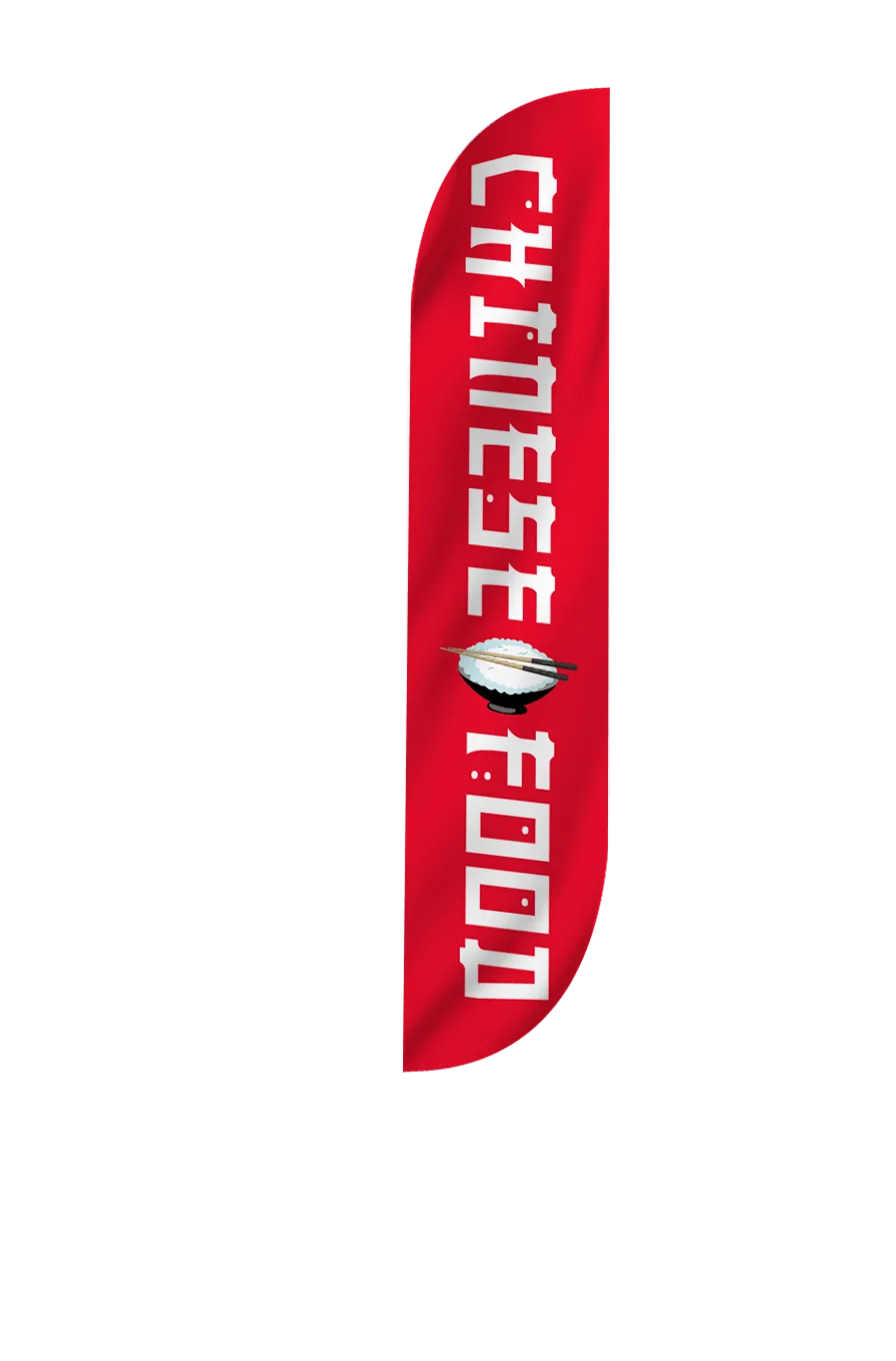 Chinese Food Feather Flag Red